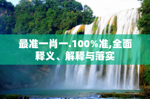 最准一肖一.100%准,全面释义、解释与落实