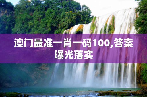 澳门最准一肖一码100,答案曝光落实