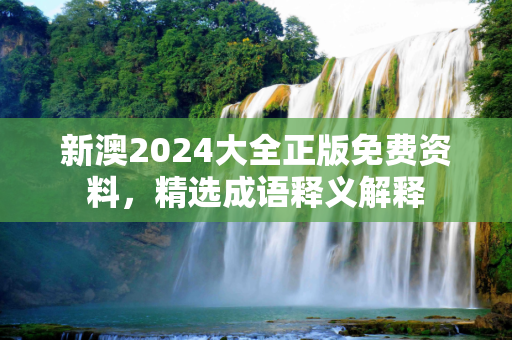 新澳2024大全正版免费资料，精选成语释义解释